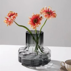 Hot sale simple Nordic glass vase transparent flower arrangement rose flowers living room dining table ornament glass vase