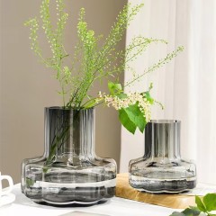 Hot sale simple Nordic glass vase transparent flower arrangement rose flowers living room dining table ornament glass vase