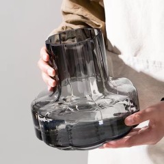 Hot sale simple Nordic glass vase transparent flower arrangement rose flowers living room dining table ornament glass vase