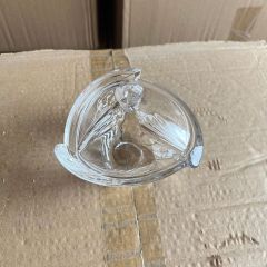 Round Clear Crystal Glass Candy Food Dry Fruit Bowl kitchen storage jar container set with lid