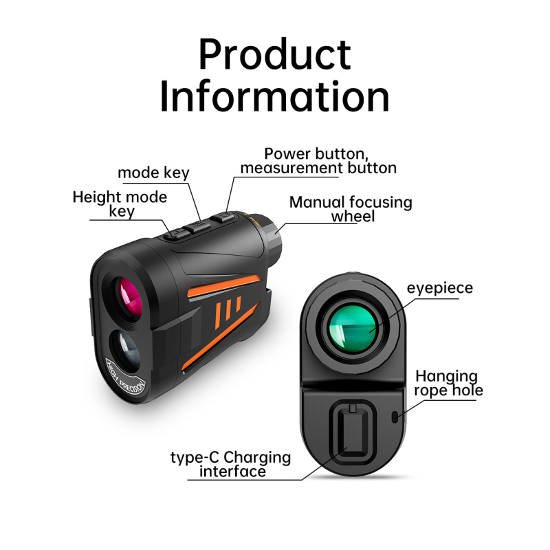 1800m Laser Golf Rangefinder Outdoor Sports Golf Range Finder Laser Rangefinder Scope