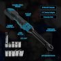 3/8" Extended Cordless Ratchet Wrench with 8 Metric Sleeves
