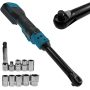 3/8" Extended Cordless Ratchet Wrench with 8 Metric Sleeves