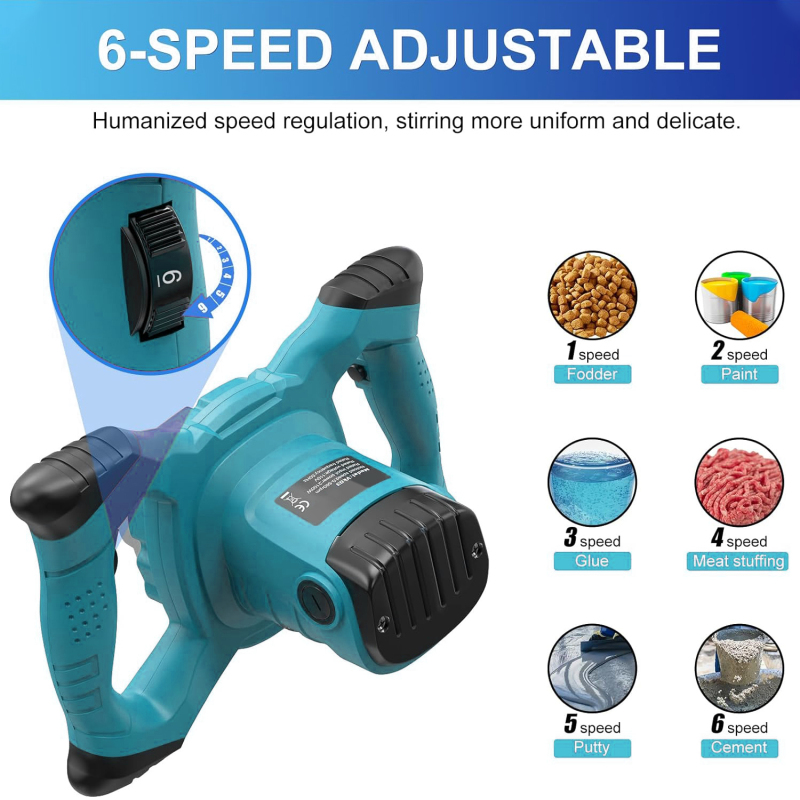 Ananke Tools Handheld Electric Mixer 6-Speed Adjustable Paint Electric Handheld Cement Mixer