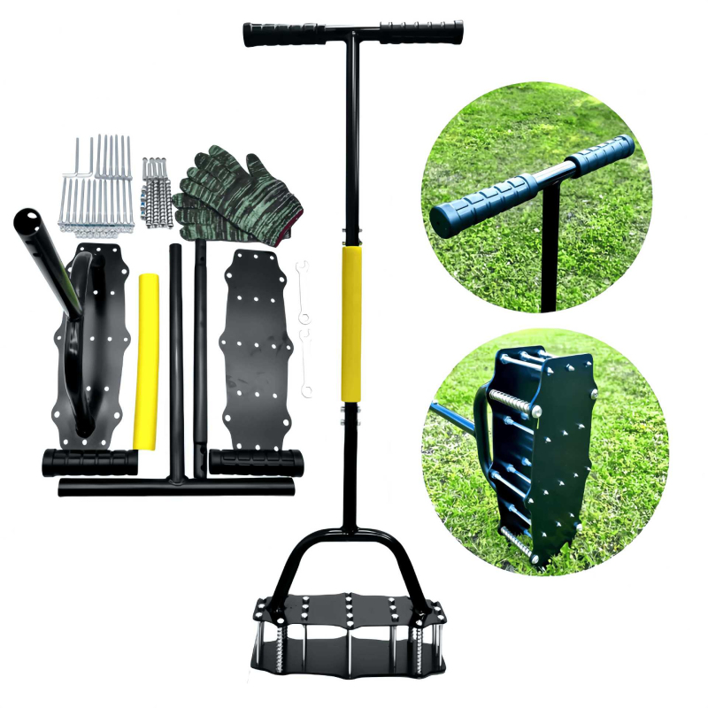 Wholesale Manual Spring Lawn Aerator Carbon Steel Garden Soil Loosening Rake Courtyard Grass Aeration Tool OEM