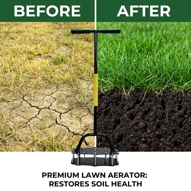 Wholesale Manual Spring Lawn Aerator Carbon Steel Garden Soil Loosening Rake Courtyard Grass Aeration Tool OEM
