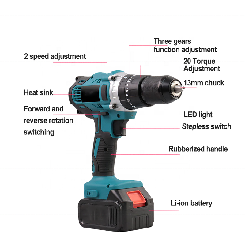 Ananke Tools Industrial lithium electric drill 13mm impact drill hand drill cordless drill