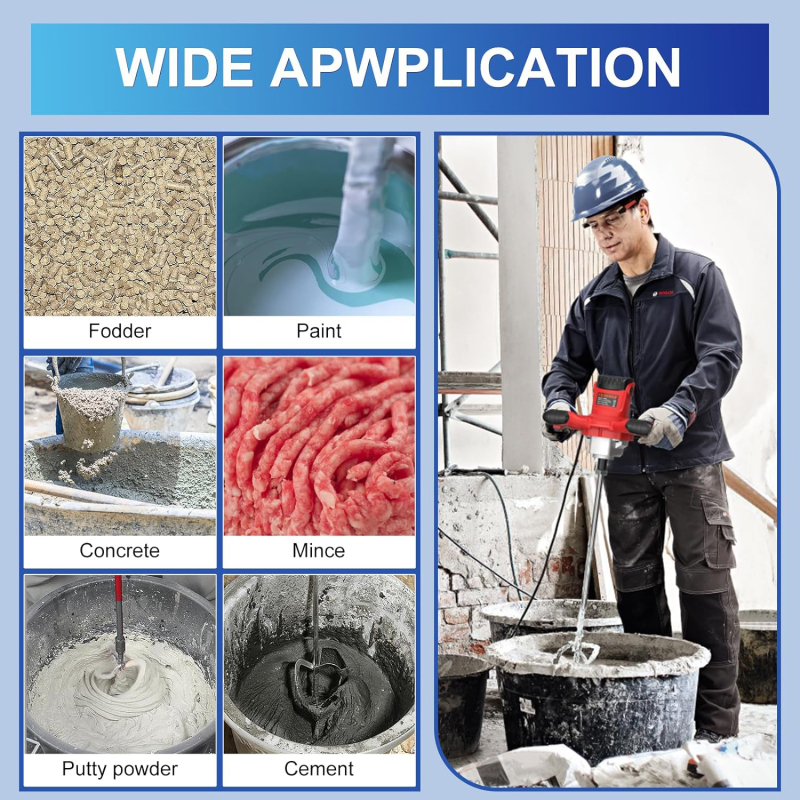 Ananke Tools 1600W Adjustable Speed Handheld Electric Concrete Cement Mixer Mortar Grout Plaster Cement Drill Mixer Stirring