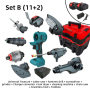 USA/EU/BR Stock 8+1 Cordless Impact Drill Sander Reciprocating 4 Inch Chainsaw Driver Power Tool Set for Home Garden Use
