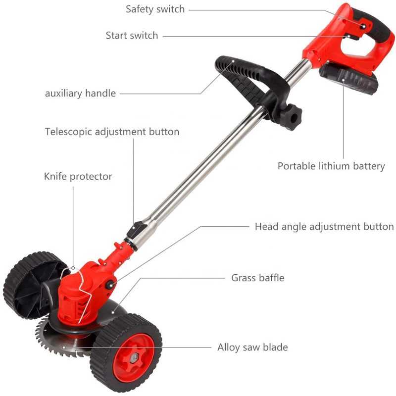 Ananke Tools Adjustable Handheld Lithium Battery Rechargeable Lawn Mower