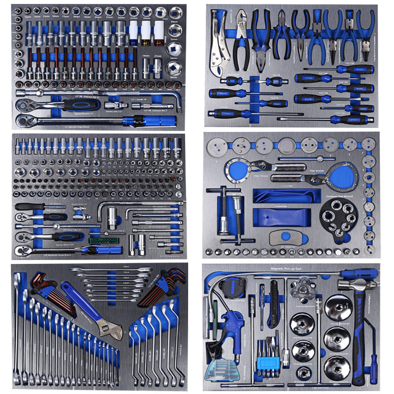 7 Drawers Workshop Metal Steel Tool Box Garage Tool Trolley Set Cabinet With 424pcs Tools