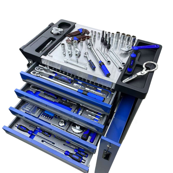 7 Drawers Workshop Metal Steel Tool Box Garage Tool Trolley Set Cabinet With 424pcs Tools