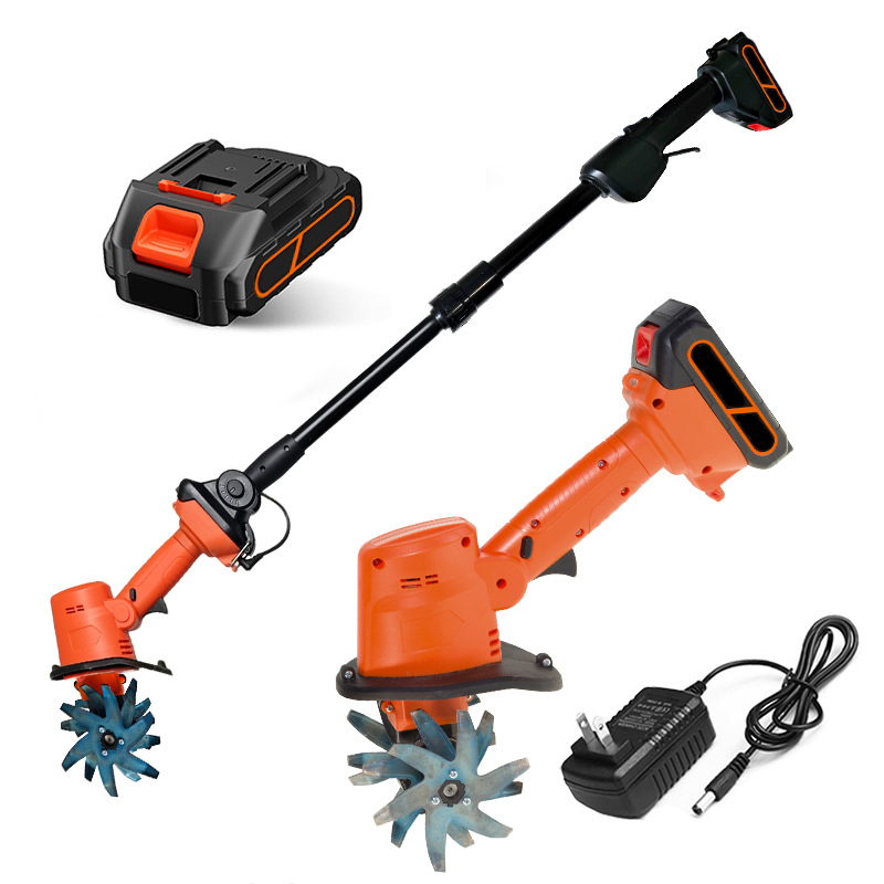 21V Electric Telescopic Pole Garden Tiller Cordless Cultivator Power Tools for Garden Care