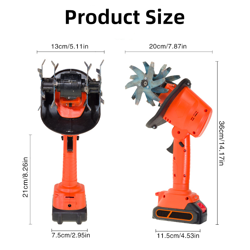 21V Electric Telescopic Pole Garden Tiller Cordless Cultivator Power Tools for Garden Care
