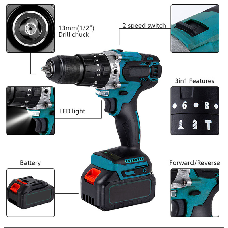 Ananke Tools Brushless electric impact drill power tools set hand tool battery cordless electrical drill