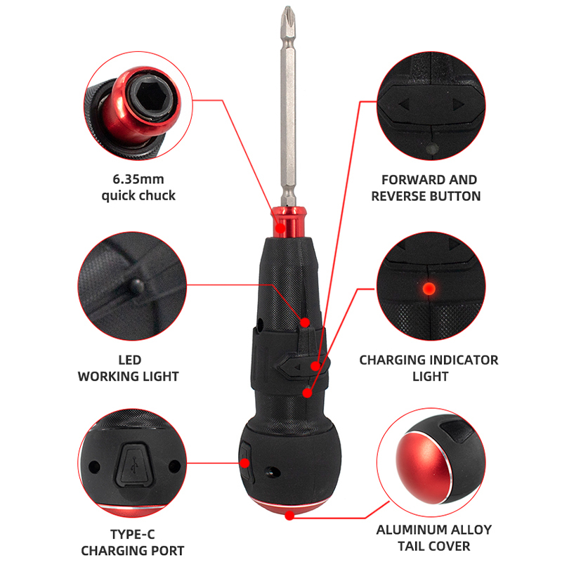 Lightweight 3.6V Mini Cordless Electric Screwdriver USB Electric Screwdriver