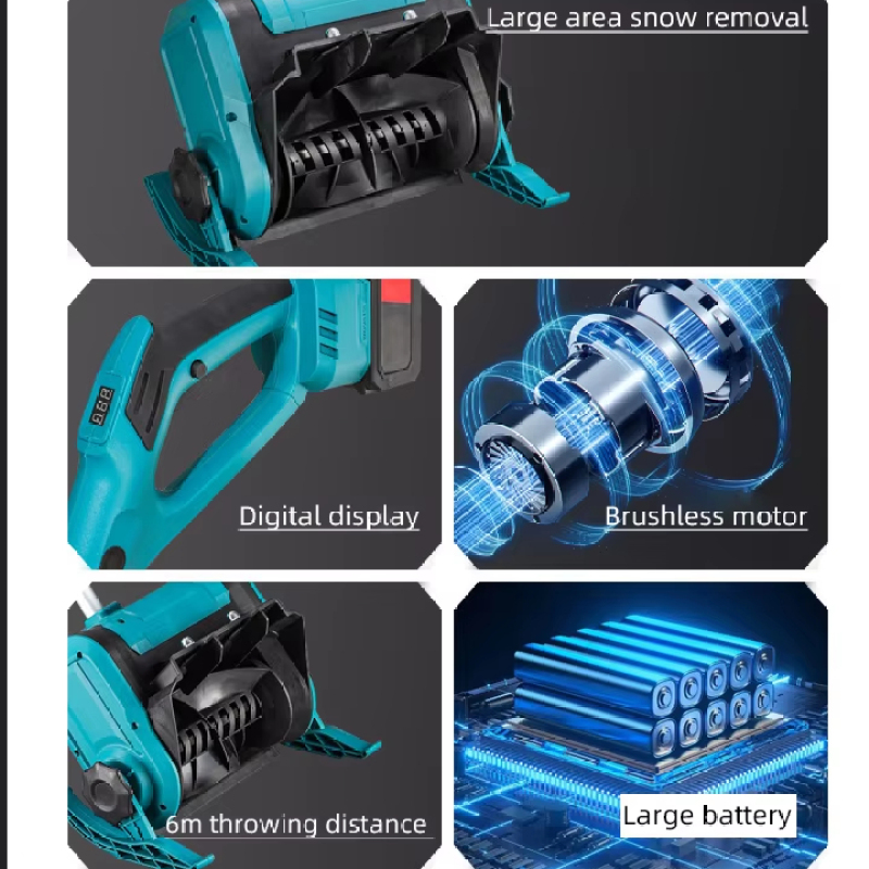 Professional Cordless Hand-Held Rechargeable Electric Snow Shovel Winter Battery Powered Snowplow Brushless Snow Shovel
