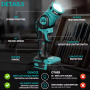 Super Bright LED Work Light Portable Rechargeable Battery Car Emergency Torch Flashlight Industrial Grade Made of Plastic