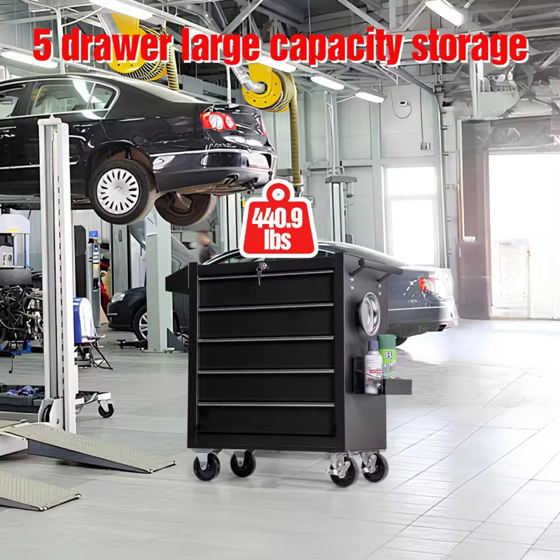 Promotional 5 Drawers Roller Cabinet Tool Trolley Mobile Toolbox Steel Rolling Tool Cabinet Rolling Tool Chest on Wheels