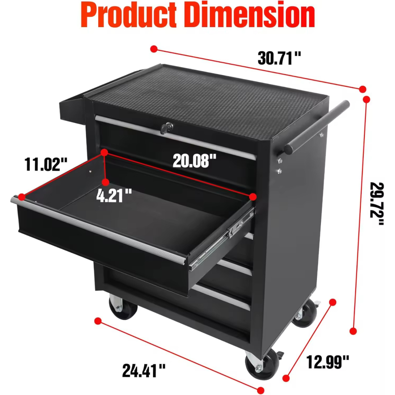 Promotional 5 Drawers Roller Cabinet Tool Trolley Mobile Toolbox Steel Rolling Tool Cabinet Rolling Tool Chest on Wheels