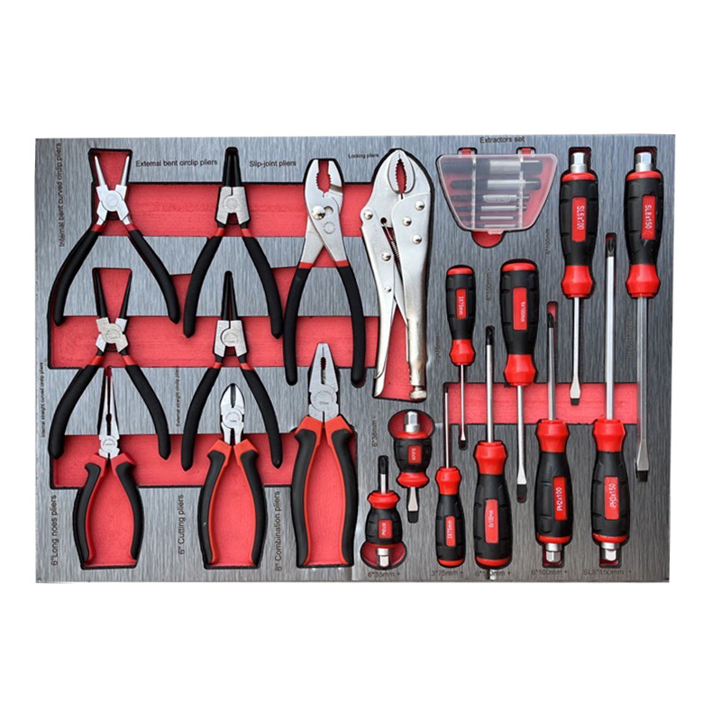 7-Drawer Trolley Box Ball Bearing Slides Locking System Tool Chest Professional Metal Tool Cabinet with 369PCS Hand Tools