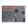 7-Drawer Trolley Box Ball Bearing Slides Locking System Tool Chest Professional Metal Tool Cabinet with 369PCS Hand Tools