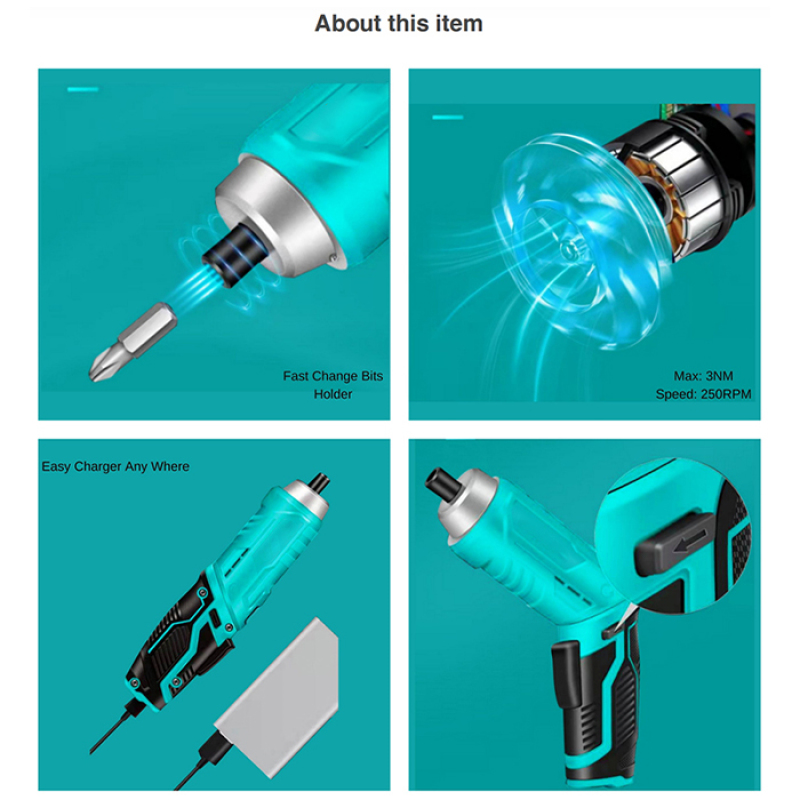 3.7v Electric Rechargeable Battery Power Screw Driver lithium cordless screwdriver