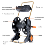 Portable Garden Water Hose Reel Cart with Wheels
