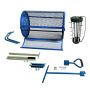24 Inch Compost Spreader Metal Mesh Basket for Grass Seed Lawns Manure Fertilizer & 16.5 Inch Lawn Aerator Tool