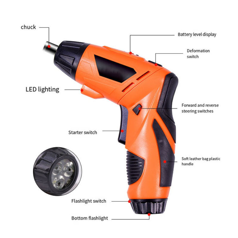 Power Screw Drivers Cordless Electric Screwdriver Rechargeable Lithium Battery Set Tools