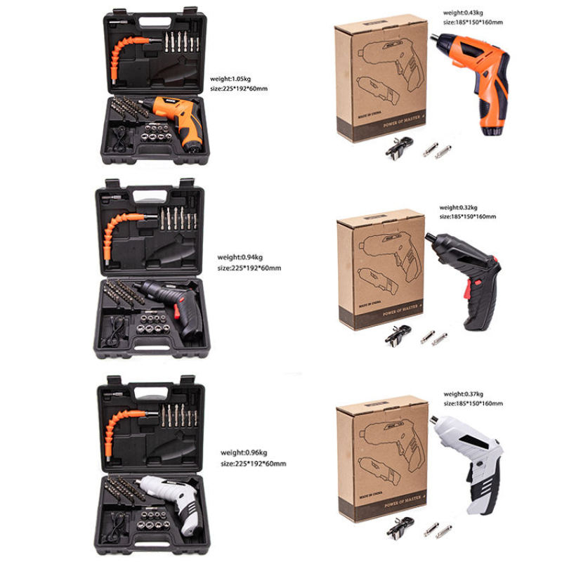 Power Screw Drivers Cordless Electric Screwdriver Rechargeable Lithium Battery Set Tools