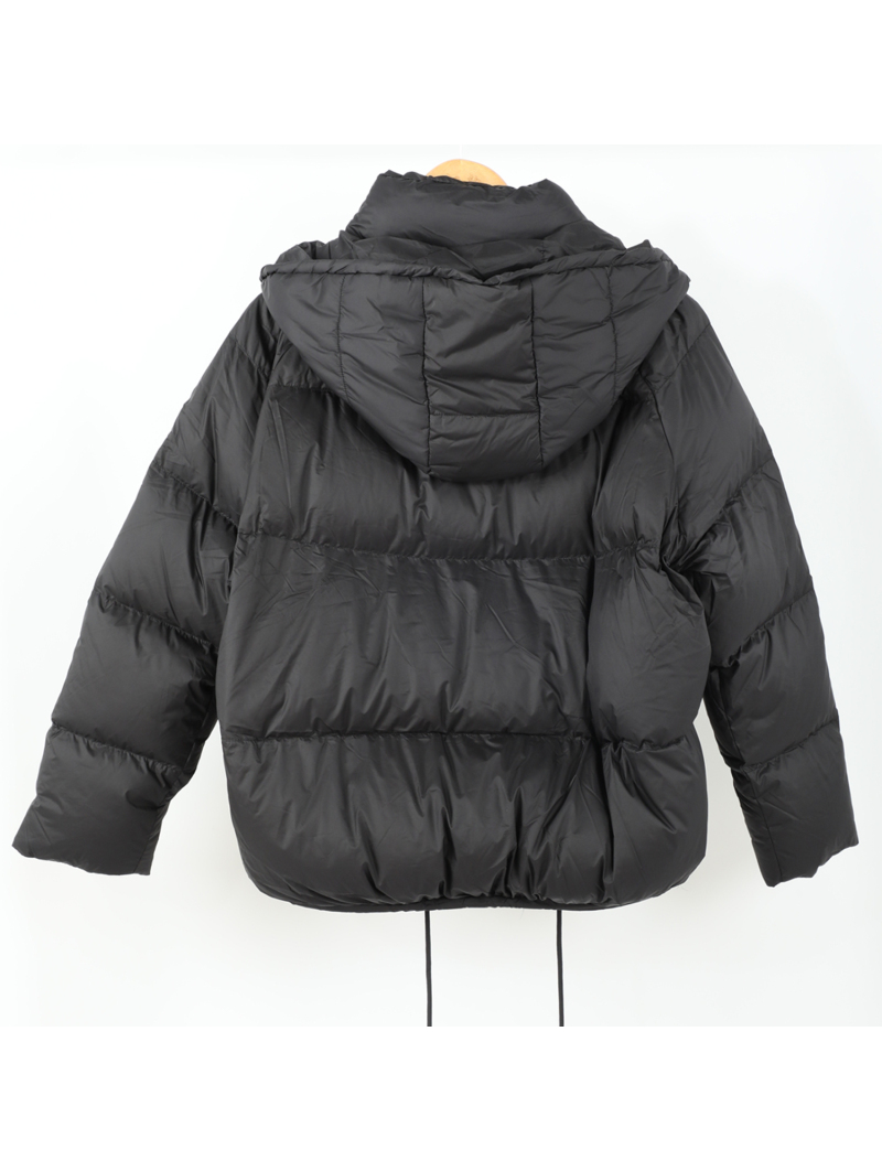 White Duck Down Jacket with Hood Warm Outwear