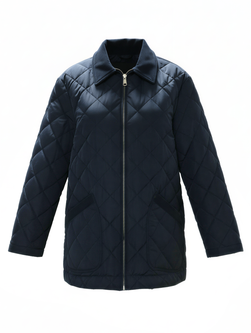 Navy Quilted Jacket
