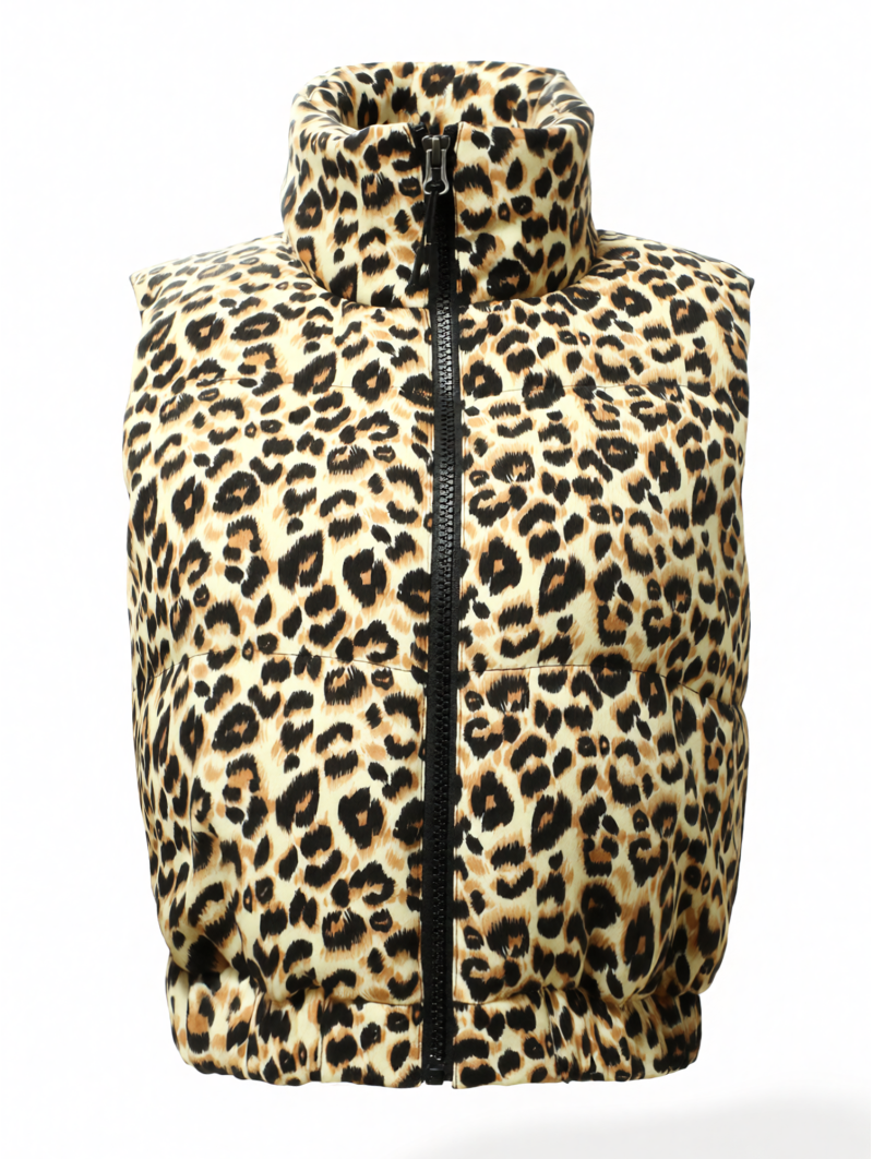 Leopard Puffer Vest