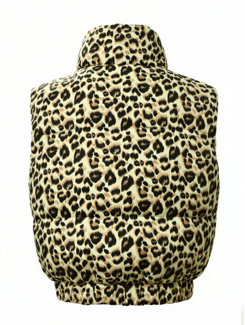 Leopard Puffer Vest