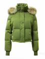Green Fur Hood Puffer Jacket