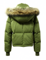 Green Fur Hood Puffer Jacket