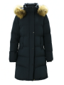Dark Green Fur Hood Long Puffer Coat