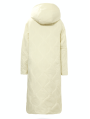 Cream Hooded Long Puffer Coat