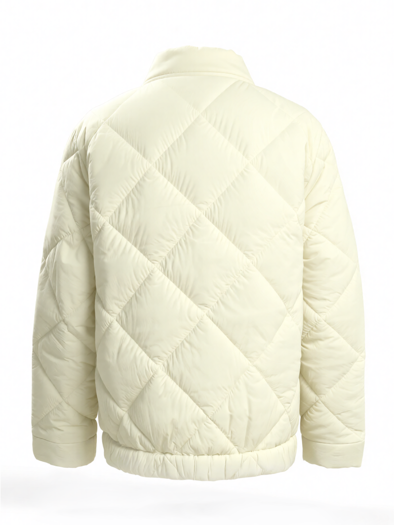 Cream Quilted Puffer Jacket