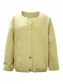 Light Yellow Button-Front Puffer Jacket