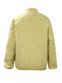 Light Yellow Button-Front Puffer Jacket