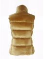 Beige Velvet Puffer Vest