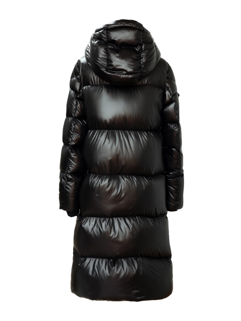 Black Shiny Long Puffer Coat