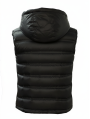 Black Shiny Hooded Puffer Vest