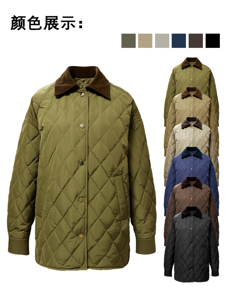 Olive Corduroy Quilted Coat