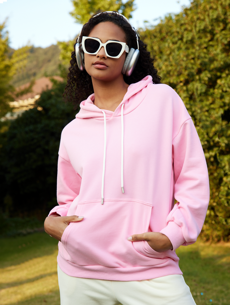 Sudadera con capucha con cordon ajustable liso Venta al por mayor Sudadera con capucha con cordon ajustable liso al por mayor Ropa Pijamas a granel