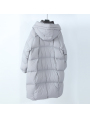 White Duck Down Puffer Jacket Women Thickened Hooded Stand Collar Coat 