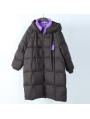 White Duck Down Puffer Jacket Women Thickened Hooded Stand Collar Coat 