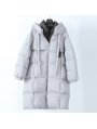 White Duck Down Puffer Jacket Women Thickened Hooded Stand Collar Coat 